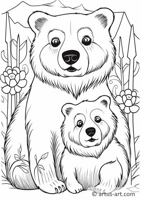 Pagina da colorare di orsi solari carini